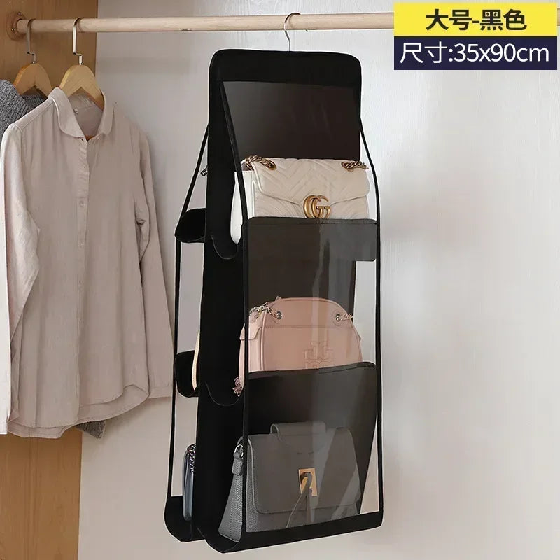 Double-Sided Transparent Hanging Storage Bag for Wardrobe – Six Layers with Hook for Ultimate Organization