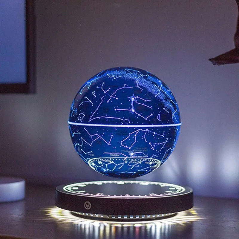 Magnetic Levitation LED Earth Globe - Floating Rotating Bedside Lamp for Galactic Decor & Unique Christmas Gifts