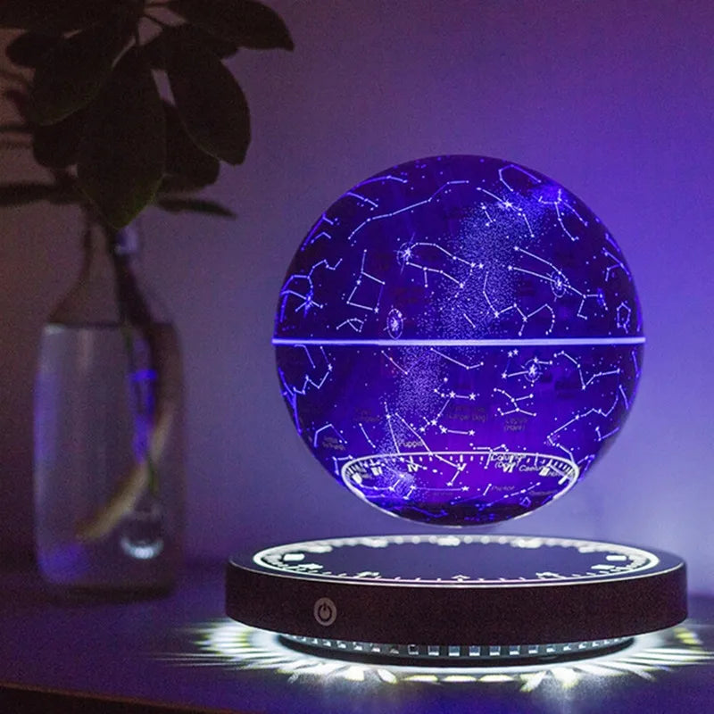 Magnetic Levitation LED Earth Globe - Floating Rotating Bedside Lamp for Galactic Decor & Unique Christmas Gifts