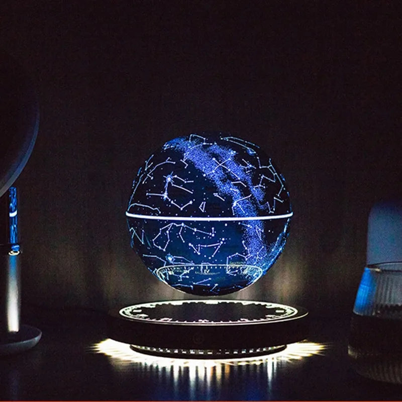 Magnetic Levitation LED Earth Globe - Floating Rotating Bedside Lamp for Galactic Decor & Unique Christmas Gifts