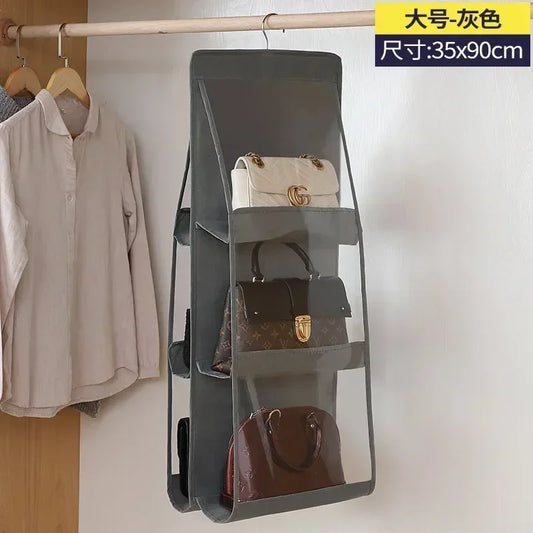 Double-Sided Transparent Hanging Storage Bag for Wardrobe – Six Layers with Hook for Ultimate Organization