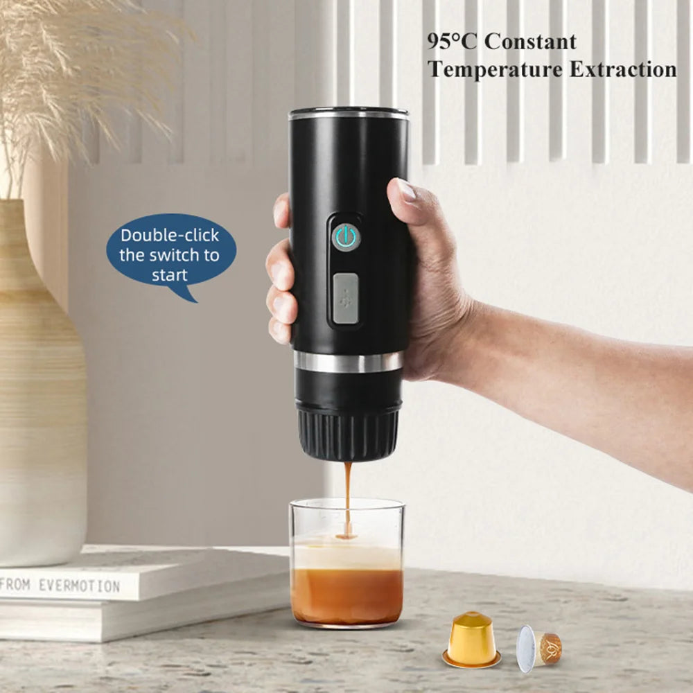 Experience Barista-Level Coffee Anywhere with Our Portable Full-Automatic Espresso Coffee Maker - Perfect for Capsule Coffee Lovers!