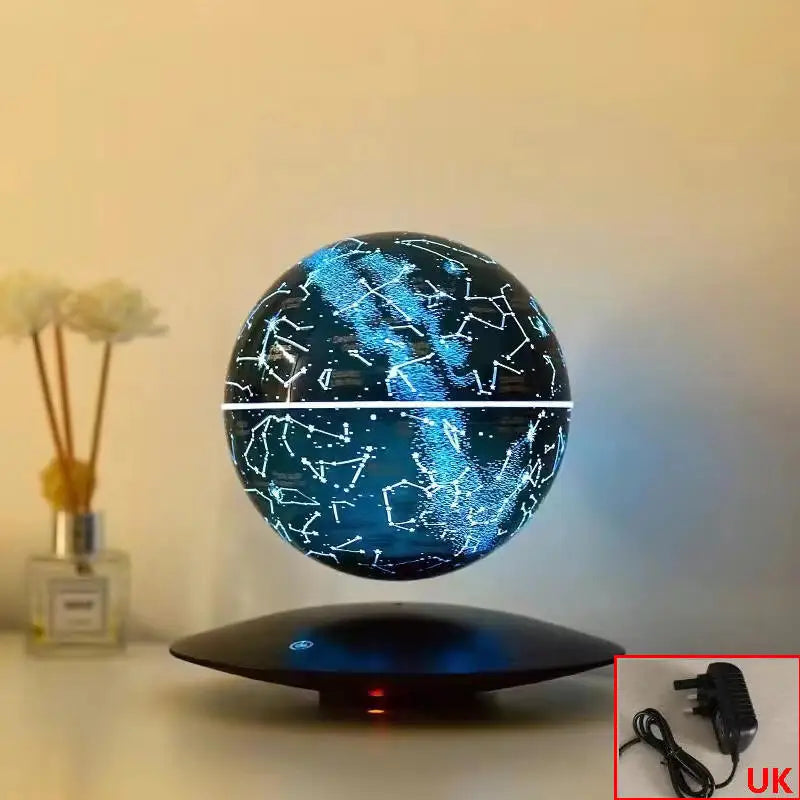 Magnetic Levitation LED Earth Globe - Floating Rotating Bedside Lamp for Galactic Decor & Unique Christmas Gifts