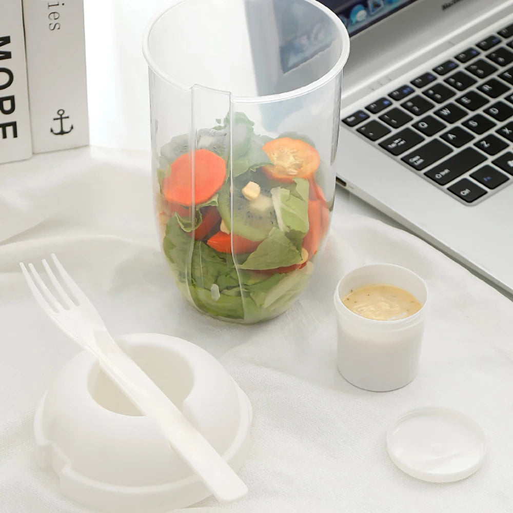 Kids Portable Salad Cup - Perfect Breakfast & Lunch Bowl with Fork for Healthy Meals on-the-Go!