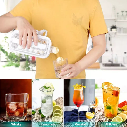 17-Grid Portable Silicone Ice Ball Maker - 2-in-1 Ice Cube Mold for Kitchen and Bar Gadgets