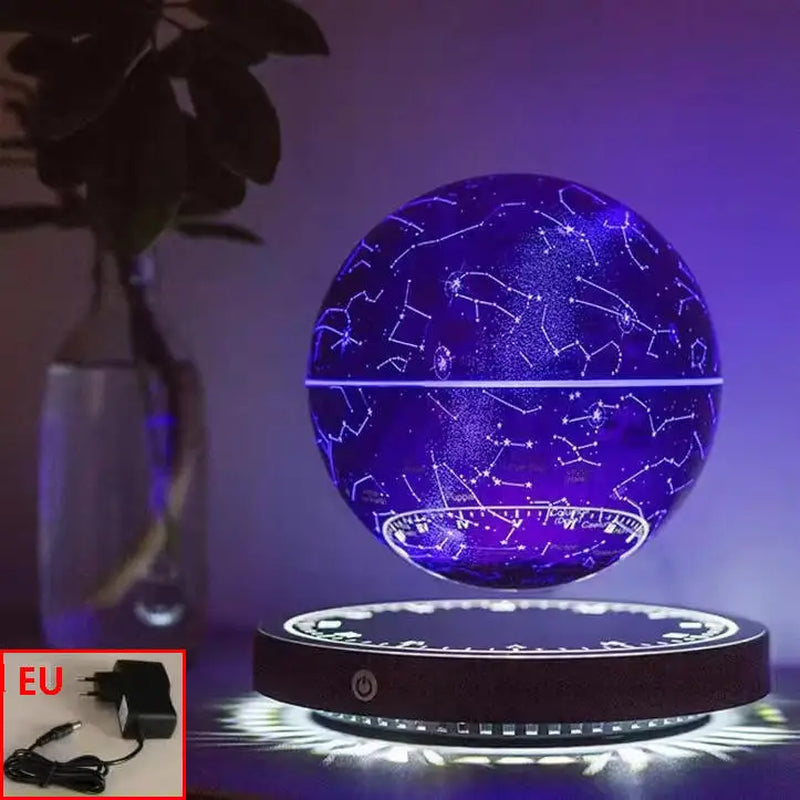 Magnetic Levitation LED Earth Globe - Floating Rotating Bedside Lamp for Galactic Decor & Unique Christmas Gifts