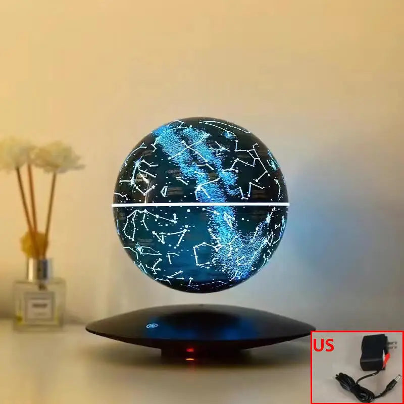 Magnetic Levitation LED Earth Globe - Floating Rotating Bedside Lamp for Galactic Decor & Unique Christmas Gifts