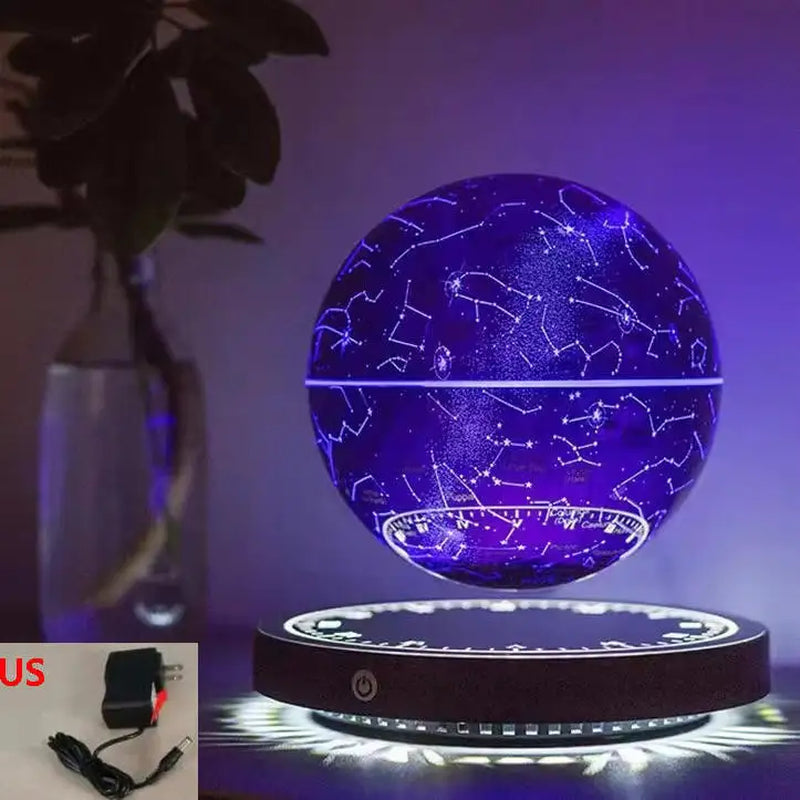 Magnetic Levitation LED Earth Globe - Floating Rotating Bedside Lamp for Galactic Decor & Unique Christmas Gifts