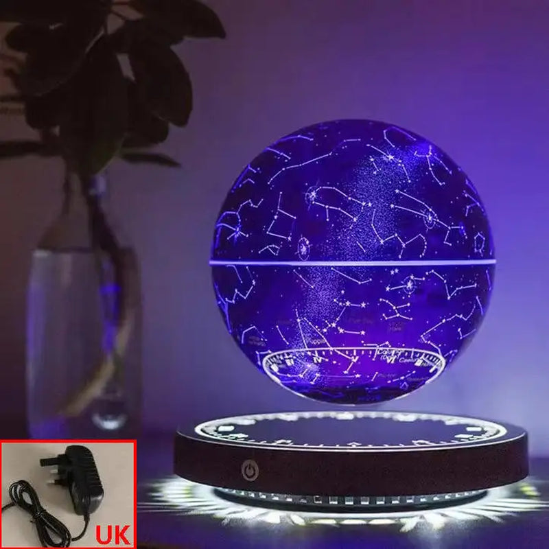 Magnetic Levitation LED Earth Globe - Floating Rotating Bedside Lamp for Galactic Decor & Unique Christmas Gifts