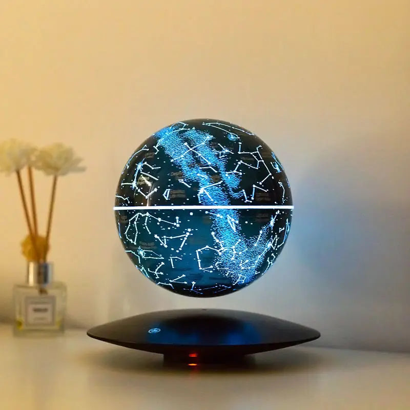 Magnetic Levitation LED Earth Globe - Floating Rotating Bedside Lamp for Galactic Decor & Unique Christmas Gifts